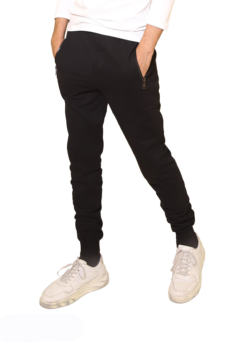 Black Jogger Zipper Pockets For Him